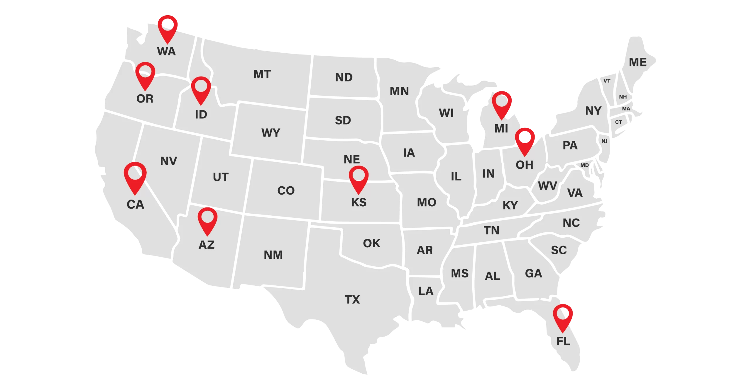 Project Locations for Hartman Construction